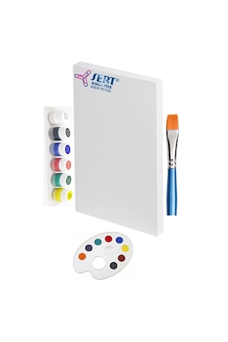 Sert Kırtasiye 4Lü Boyama Seti 25X35 Tuval Arkadan Zımbalı