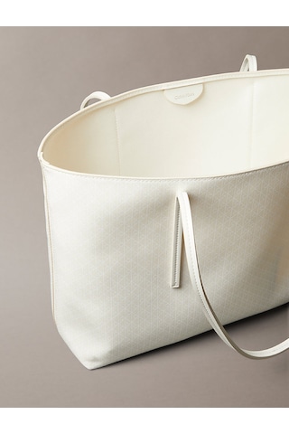 Kadın Emblem Tote Çanta Krem