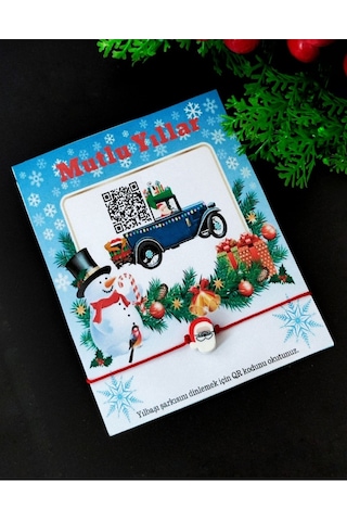 Yılbaşı Hediyesi,yeni Yıl Hediyesi Bileklik Qr Kodlu Yılbaşı Şarkılı Noel Babalı 10 Adet