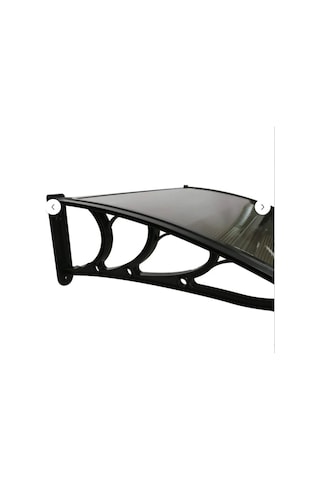 Kapı Üstü Pratik Sundurma 120 X 60 Cm Siyah Ayak-bronz Levha Bronz
