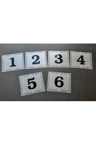 Kapı Numarası 5.5x6.5 Cm Kendinden Yapışkanlı No:1 den 6’YA