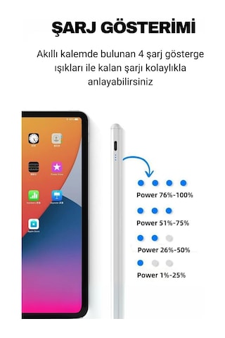 Universal Tablet Kalemi Apple Uyumlu iOS Android Windows Uyumlu Beyaz