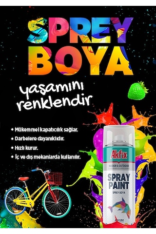 Akfix Sprey Boya Parlak Yeşil RAL6001 400Ml / 300Gr