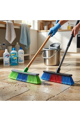 Günsan Yer Fırçası Kıl Boyu 5.5cm 020 002 Tüylü Kazıma Kenarlı - 12'li Paket