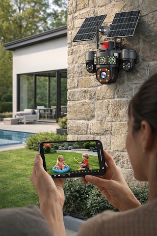 Esvision 7021 128gb 4 Kameralı 4g Çift Solar Panel 16x Zoom Dual Batarya Hieasy Aov Sürekli Kayıt Gece Görüş Çift Yönlü Ses 1 Yıl İnternet