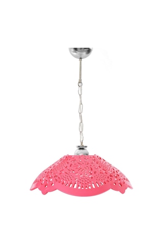 Fuşya Akrilik Avize Soft Pembe Modern Aydınlatma 35x35x12 Cm Beyaz