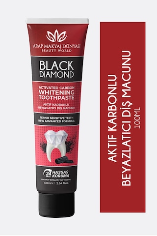 Arap Makyaj Dünyası Black Diamond Aktif Karbon Beyazlatıcı Diş Macunu 100 ML Arap Makyaj Dünyası Black Diamond Aktif Karbon Beyazlatıcı Diş Macunu 100 ML