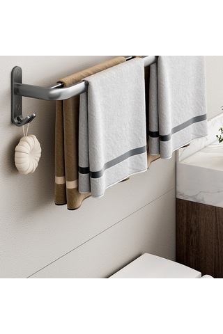 Delmeden Havlu Askısı Gri