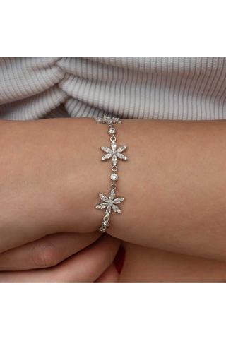 Casera's Gümüş Beyaz Lotus Çiçeği Kadın Bileklik Csr2185826 Gümüş