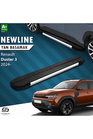 S-dizayn Renault Duster 3 Newline Krom Yan Basamak 183 Cm 2024 Üzeri A+ Kalite