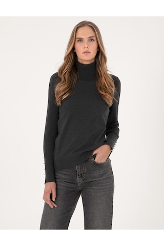 Pierre Cardin Antrasit Slim Fit Balıkçı Yaka Basic Kazak 50310886-vr006