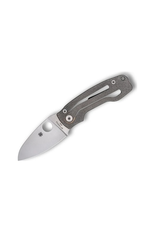 Spyderco Pıts2 Titanium M398 Plainedge Kamp Çakı Gri