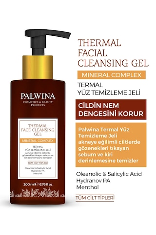 Palwina Cosmetics Termal Arındırıcı Nemlendirici Gözenek Sıkılaştırıcı Yüz Temizleme Jeli 200 ML