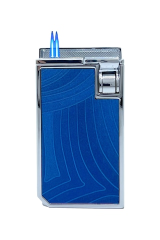 Firebird Parlak Krom Çift Torch Puro Çakmağı - Mavi Mavi