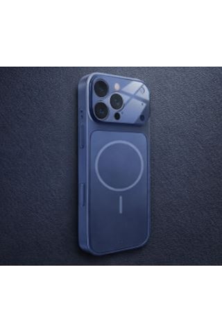 Ag Glass Apple Uyumlu iPhone 15 Telefon Kılıfı Mavi