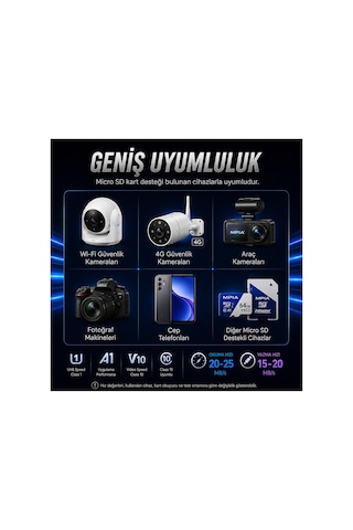 64gb High Speed Micro Sdxc Hafıza Kartı U1 A1 V10 Sd Adaptör Dahil 5 Yıl