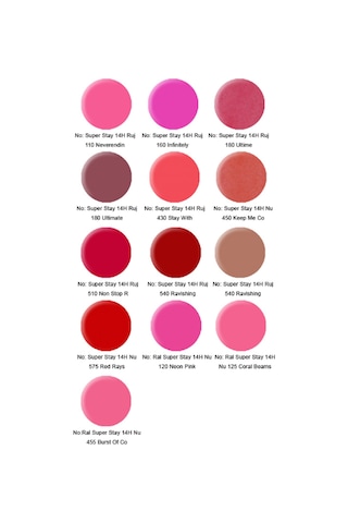 Uzun Süre Kalıcı Ruj - Super Stay 14H Lipstick 110 Neverending Pi