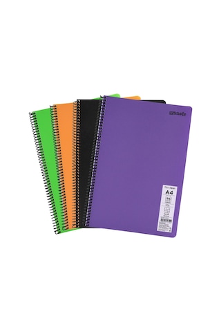 Flex Neon A4 Defter 96 Yaprak 2 Kareli 2 Çizgili Defter Seti Çok Renkli
