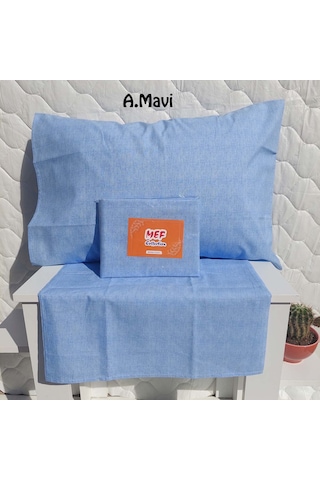 Mef Collection Fırça Desen Yastık Kılıfı Açık Mavi 2'li Mef Collection Fırça Desen Yastık Kılıfı Açık Mavi 2'li