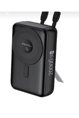 Acl Pw-148 2000 Mah 15w Magsafeli Hızlı Şarjlı Standlı Powerbank siyah
