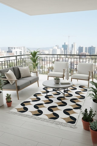 Modern Desenli Günlük Kullanıma Makinede Yıkanabilir Çift Taraflı Uygun Kilim Renkli