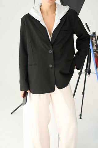 Fermuarlı Ceket - Siyah-gri Siyah-gri