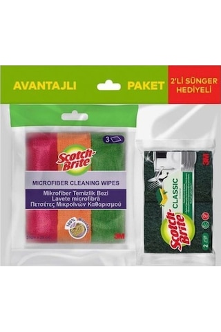 Scotch Brite Mikrofiber Bez 3'lü Avantaj Paket Renkli