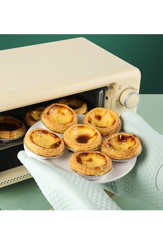 2 Adet Karamel Renkli Silikon Fırın Eldiveni - Aşırı Isı Diğer