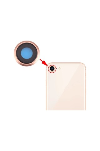 Apple iPhone Uyumlu 8 Kamera Lens Kapak Full- 5775 Gümüş