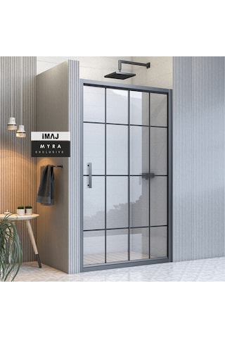 İmaj Banyo Myra İki Duvar Arası 1 Sabit 1 Sürgü Duşakabin Siyah