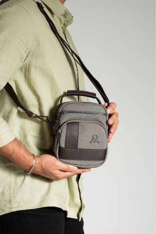 Kanvas 7 Bölmeli El Ve Omuz Erkek Çantası 413 Toprak