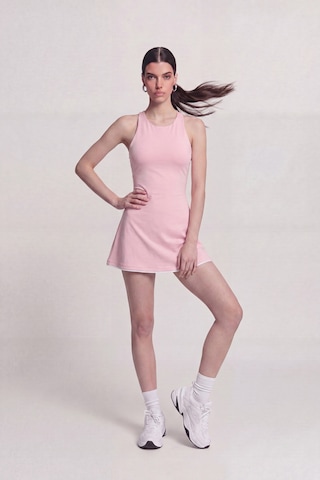 Holly Lolly İçi Şortlu Sırtı İp Detaylı Mini Mariya Elbise Pembe
