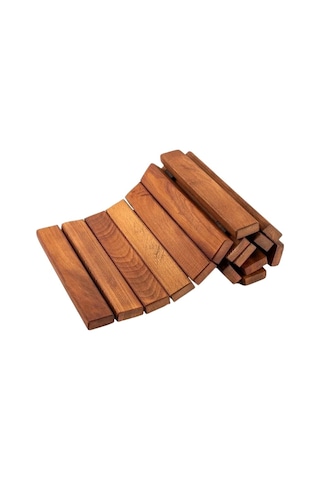 Reyo Ahşap İpli Banyo Paspası, Bahçe Balkon Paspası 40x40cm Ahşap