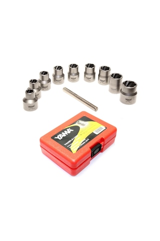 Yama Yıpranmış Cıvata ve Somun Sökme Lokma Seti  1/2'' 9 Parça -