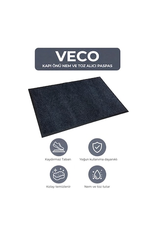 Veco Nem Alıcı Paspas Kapı Önü Paspası gri