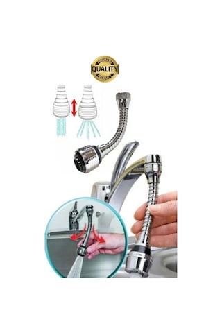 Premium 2 Modlu Hortumlu 360 Dönebilen Perlatör Başlık Mutfak Lavabo Tasarruflu Musluk Ucu Tasarım Çok Renkli
