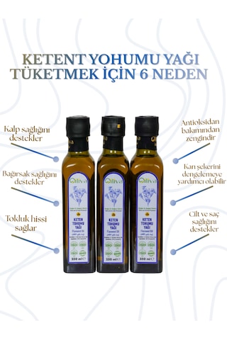 %100 Doğal Keten Tohumu Yağı 250 Ml Soğuk Sıkım Cam Şişe