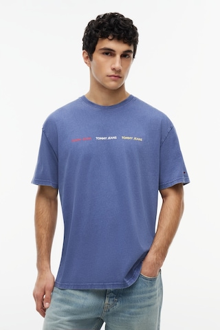Tommy Hilfiger Tjm Reg Tj Repeat Ss Tee Erkek Mavi T-shirt - Dm0dm23180