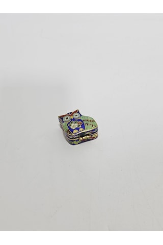 Antika Cloisonne Minyatür Kutu 3,5x3,2cm 083
