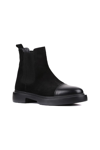 Shoetyle - Siyah Süet Deri Erkek Chelsea Bot 250-080-925-siyah