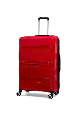 Reymond Luggage Lucas Polipropilen Kırılmaz Valiz, Büyük Boy Kırmızı