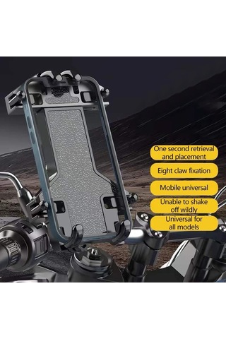 Bisiklet İçin Gidon Telefon Tutucu E-bisiklet Motosiklet Anti-şok Sürme, Bisiklete Binme İçin Hızlı Sabit Telefon Montajı