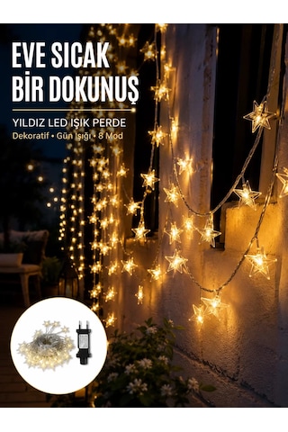 Yıldız Led Işık 5 Metre Dekoratif Aydınlatma Günışığı Yeni Nesil Çr