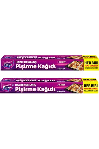 Hazır Kesilmiş Pişirme Kağıdı 16 Lı 42 X 37 Cm İkili Set