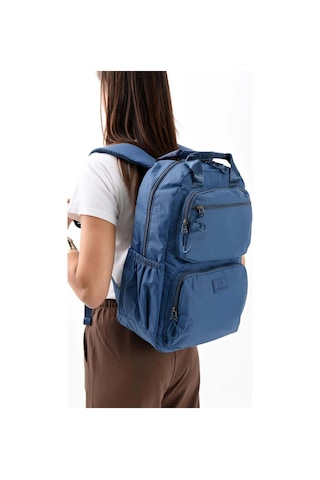 571 Collections Çanta Ultra Hafif Çok Bölmeli Büyük Boy Sırt Çantası Su Geçirmez, Notebook, Laptop Mavi