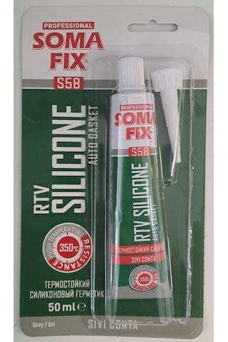 Somafix Rtv Yüksek Isı Silikonu Sıvı Conta 50 Ml Gri S58