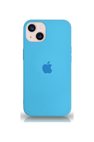 Apple Uyumlu iPhone 13 Mini Logolu Silikon Kılıf Altı Kapalı İçi Kadife Lansman Arka Kapak