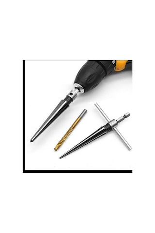 6166 Bits Saplı T Kollu Ahşap Delme Konik Rayba Ve Matkap Ucu Seti