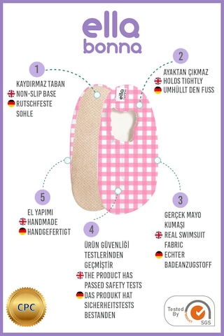 Ella Bonna Kaydırmaz Taban, Unisex Bebek, Çocuk Deniz Ayakkabısı, Havuz Patiği, Pembe Çizgili - 536344725 Pembe Çizgili - 536344725 Pembe Çizgili