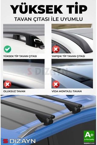 S-dizayn S-bar Atlas V1 Ara Atkı Tavan Taşıyıcı Barı Siyah 165 Cm Universal A+ Kalite